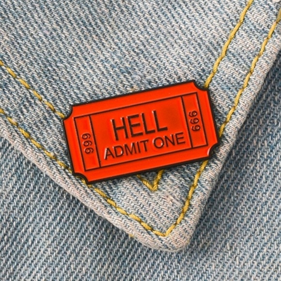 NEW Ticket to Hell Metal Enamel Pin - Picture 3 of 6